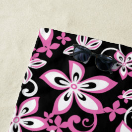 ALOHA HAWAII (SCHWARZ/PINK) STRANDTUCH