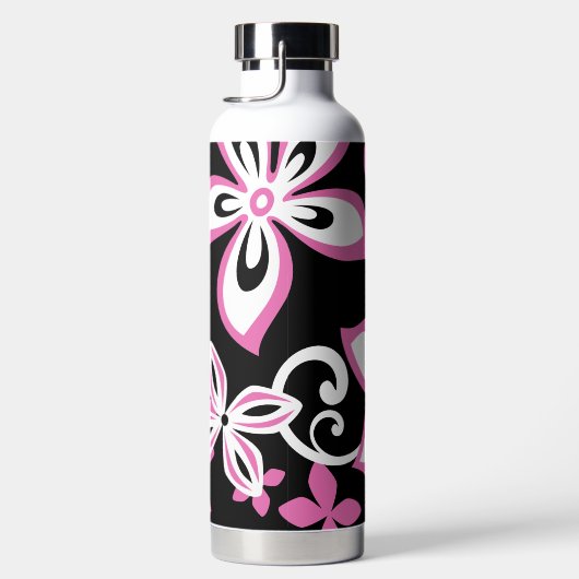 ALOHA HAWAII (SCHWARZ/PINK) WASSERFLASCHE TRINKFLASCHE (Rechts)