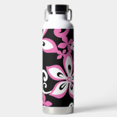 ALOHA HAWAII (SCHWARZ/PINK) WASSERFLASCHE TRINKFLASCHE (Vorderseite)