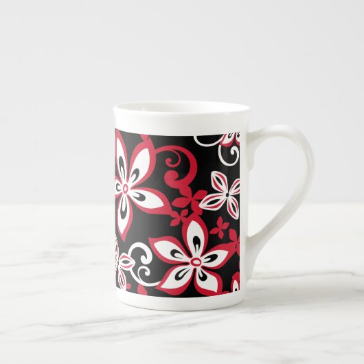 ALOHA HAWAII (SCHWARZ/ROT) KNOCHENCHINA TASSE (Rechts)