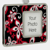 ALOHA HAWAII (SCHWARZ/ROT) Rahmen-Ornament SILBER (Rechts)