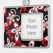 ALOHA HAWAII (SCHWARZ/ROT) Rahmen-Ornament SILBER (Links)