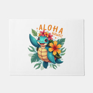Aloha Hawaii Sea Turtle Girl Women (Hawaiisch-Shir Fußmatte