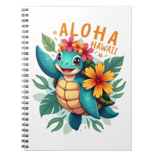 Aloha Hawaii Sea Turtle Girl Women (Hawaiisch-Shir Notizblock
