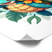 Aloha Hawaii Sea Turtle Girl Women (Hawaiisch-Shir Poster (Ecke)