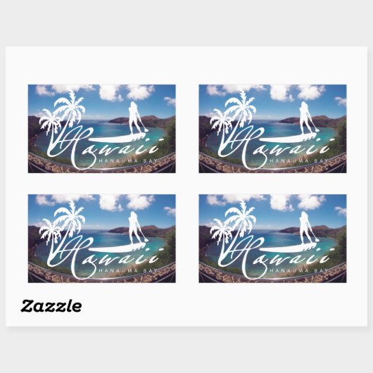 Aloha Hawaii Stand Up Paddling Rechteckiger Aufkleber (Blatt)