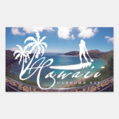 Aloha Hawaii Stand Up Paddling Rechteckiger Aufkleber (Vorderseite)