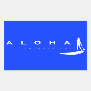 Aloha Hawaii Stand Up Paddling Rechteckiger Aufkleber
