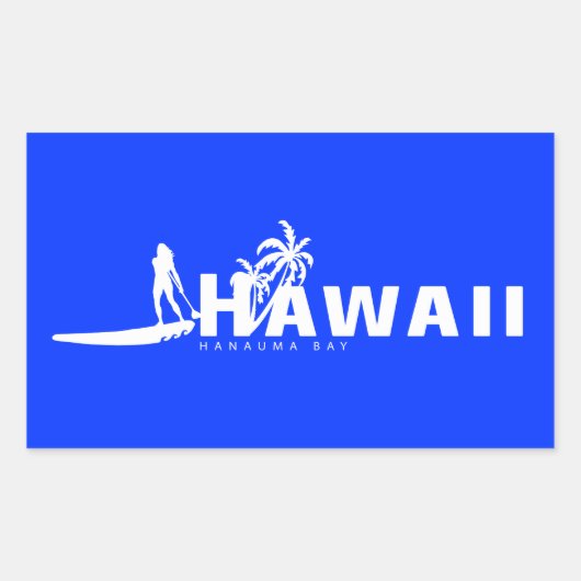 Aloha Hawaii Stand Up Paddling Rechteckiger Aufkleber (Vorderseite)