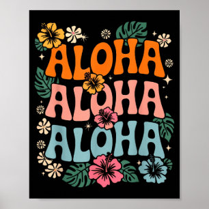 Aloha Hawaii Strand Hawaiianische Insel Blumen Lua Poster