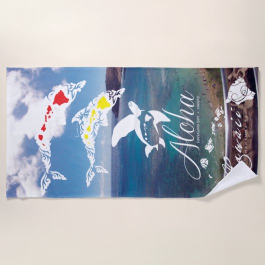 Aloha Hawaii Strandtuch (Vorderseite)