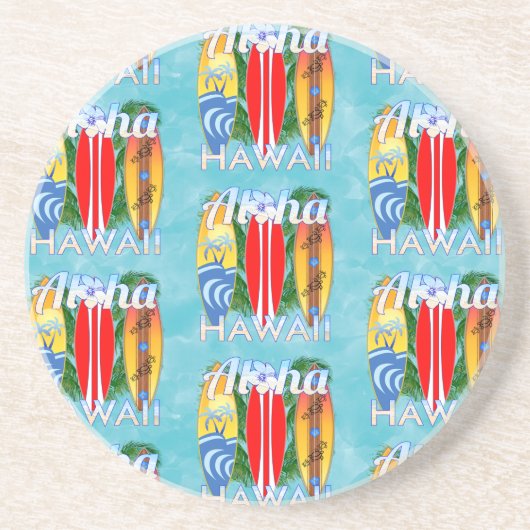 Aloha Hawaii Summer Surfboards Getränkeuntersetzer (Vorne)