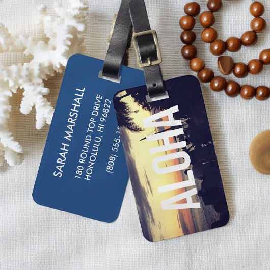 Aloha Hawaii Sunset Luggage Tag Gepäckanhänger