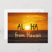 Aloha Hawaii Sunset Ocean 2 Postkarte (Vorne/Hinten)
