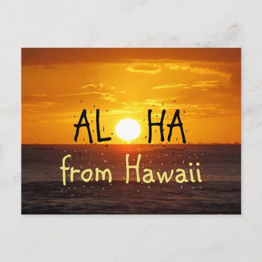 Aloha Hawaii Sunset Ocean 2 Postkarte (Vorderseite)
