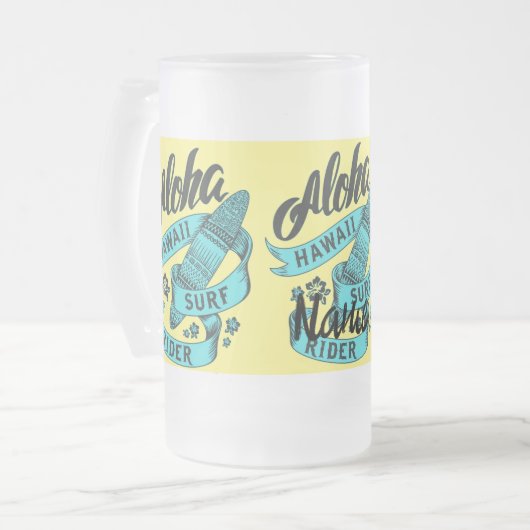 Aloha Hawaii Surf Rider Thunder_Cove Mattglas Bierglas (Vorderseite Links)