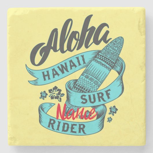 Aloha Hawaii Surf Rider Thunder_Cove Steinuntersetzer (Vorderseite)