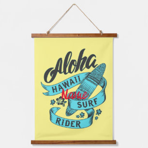 Aloha Hawaii Surf Rider Thunder_Cove Wandteppich Mit Holzrahmen