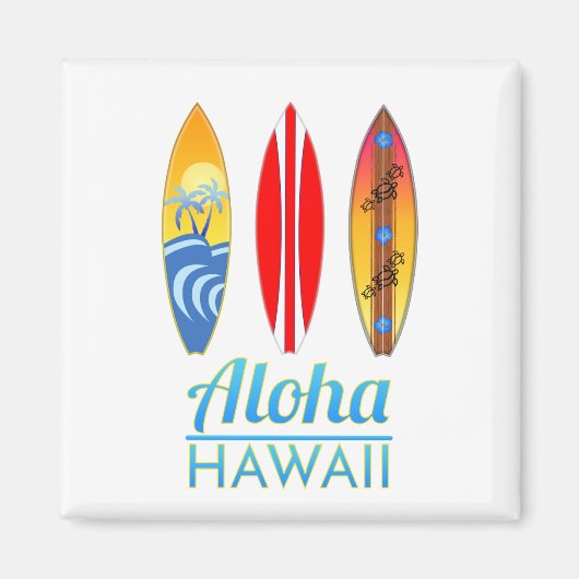 Aloha Hawaii Surfboards Magnet (Vorne)