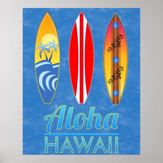 Aloha Hawaii Surfboards Poster (Vorne)