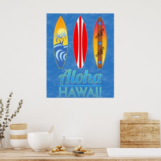 Aloha Hawaii Surfboards Poster (Küche)