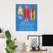 Aloha Hawaii Surfboards Poster (Heimbüro)
