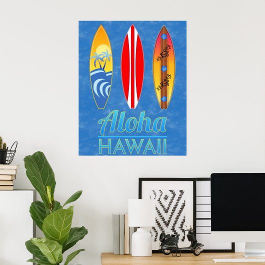 Aloha Hawaii Surfboards Poster (Heimbüro)