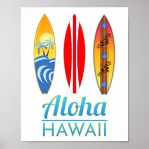 Aloha Hawaii Surfboards Poster