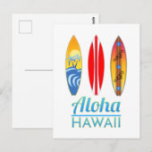 Aloha Hawaii Surfboards Postkarte (Vorne/Hinten)