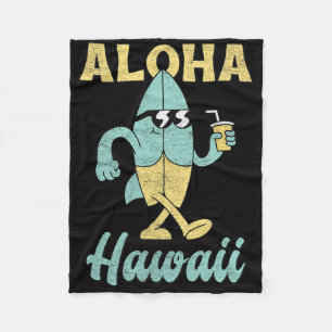 Aloha Hawaii Surfbrett Surfen Surf Lustig Hawaiian Fleecedecke