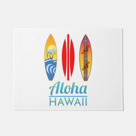 Aloha Hawaii-Surfbretter Fußmatte (Vorderseite)
