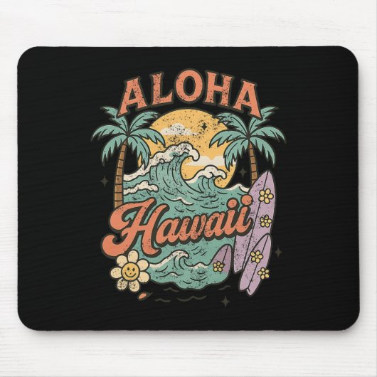 Aloha Hawaii Surfdessign Tropicaler Sommer Mousepad (Vorne)