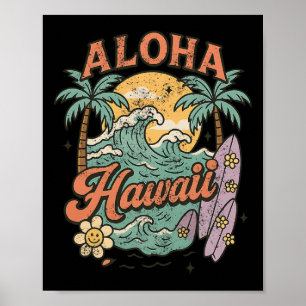 Aloha Hawaii Surfdruck Tropischer Sommer Poster