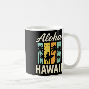 Aloha Hawaii - Surfen Strand Palme Sonnenuntergang Kaffeetasse