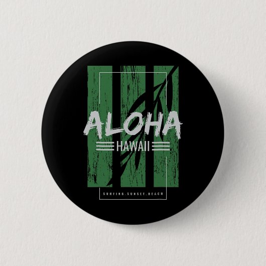 Aloha Hawaii Surfen Sunset Beach Button (Vorderseite)