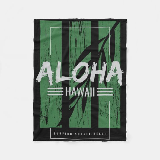 Aloha Hawaii Surfen Sunset Beach  Fleecedecke (Vorderseite)