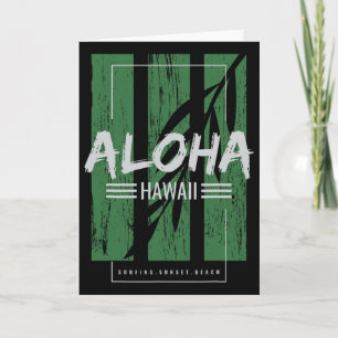 Aloha Hawaii Surfen Sunset Beach Karte