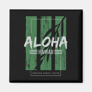 Aloha Hawaii Surfen Sunset Beach Magnet