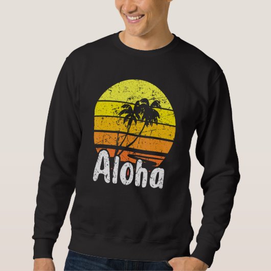 Aloha Hawaii Surfing Retro Sunset 2 Sweatshirt (Vorderseite)