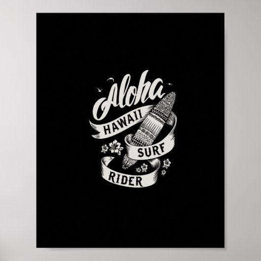 Aloha hawaii Surfreiter Poster (Vorne)
