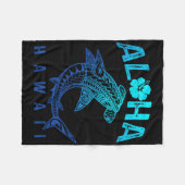 Aloha Hawaii Tril Shark Polynesian Hawaiian Beach Fleecedecke (Vorderseite (Horizontal))