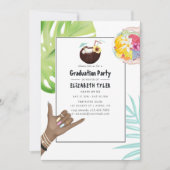Aloha Hawaii Tropical Beach Graduation Party Einladung (Vorderseite)