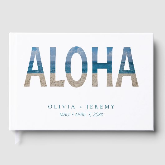 Aloha Hawaii Tropical Beach Wedding Gästebuch (Vorderseite)