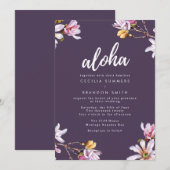 Aloha Hawaii Tropical Blume Beach Wedding Einladung (Vorne/Hinten)