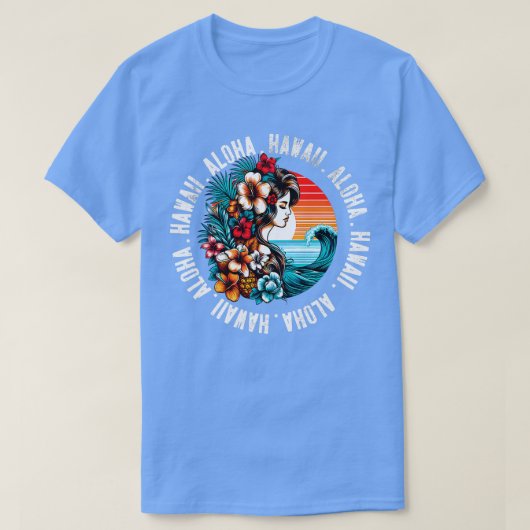 Aloha Hawaii Tropical Hawaiian Retro Palm Tree Sun T-Shirt (Design vorne)