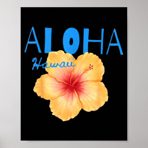 Aloha Hawaii tropische Blumen Strand Sommerferien Poster