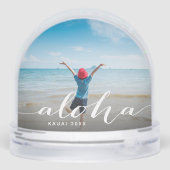 Aloha Hawaii Vacation Foto Schneekugeln (Rückseite)