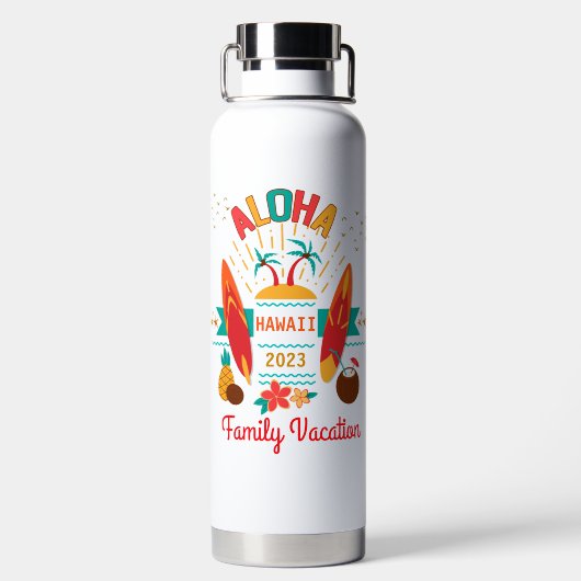 Aloha Hawaii Vacation Trinkflasche (Rückseite)
