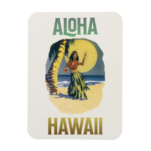 Aloha Hawaii Vintage Hula Mädchen    Magnet