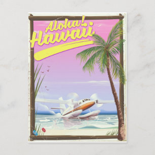 Aloha! Hawaii Vintage Reiseposter Postkarte